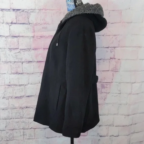 FLEET street wool black coat size medium - Picture 3 of 5